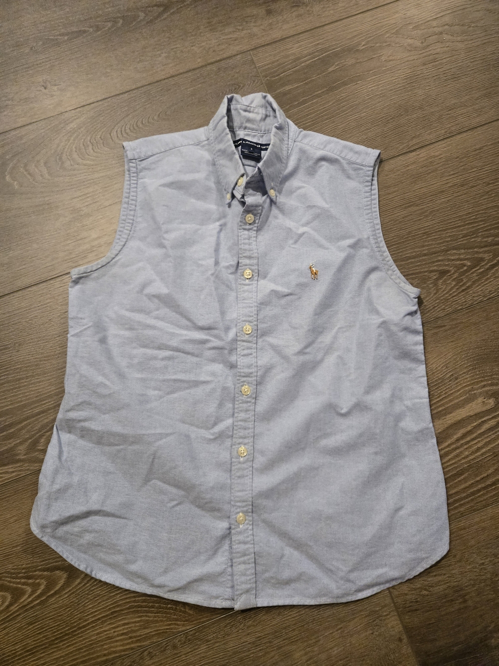 Ralph Lauren Light Blue Sleeveless Button-Down Tank